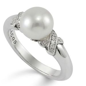 Rare Sold out LAGOS Luna Peal with Diamond Ring Sz 6